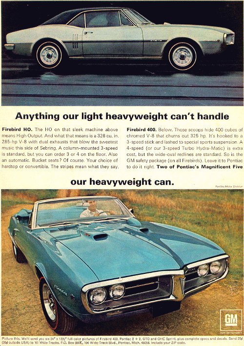 1967 Pontiac Firebird broşürleri