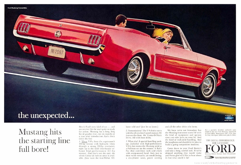1964 Ford Mustang broşürleri