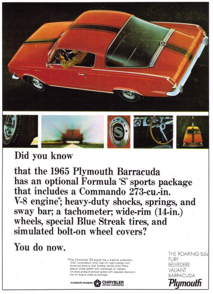 1965 Plymouth Barracuda brosur