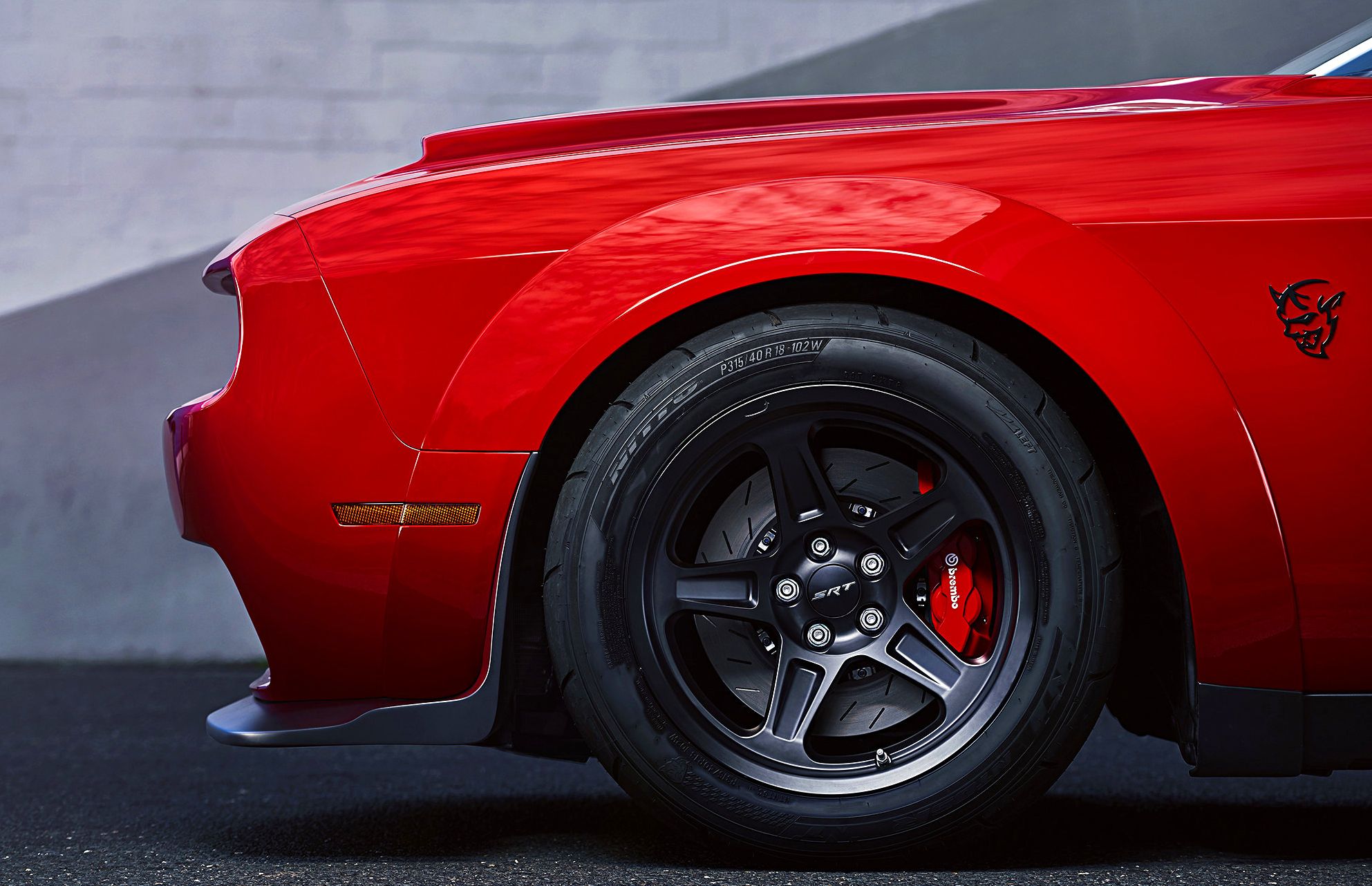 The 2018 Dodge Challenger SRT Demon is equipped with a set of fo
